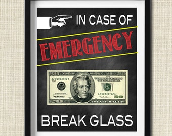Emergency Break Glass Money Gift Printable (Digital Download)