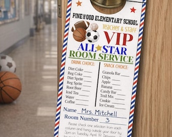 All Star Sports Theme Teacher Appreciation Week Printable Room Service Door Hangers