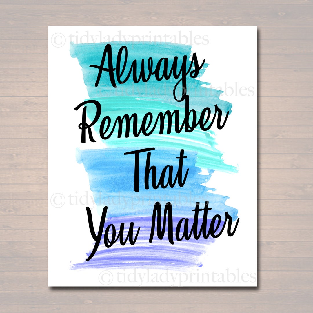 Inspirational Watercolor Printable Poster School Counselor Teacher ...