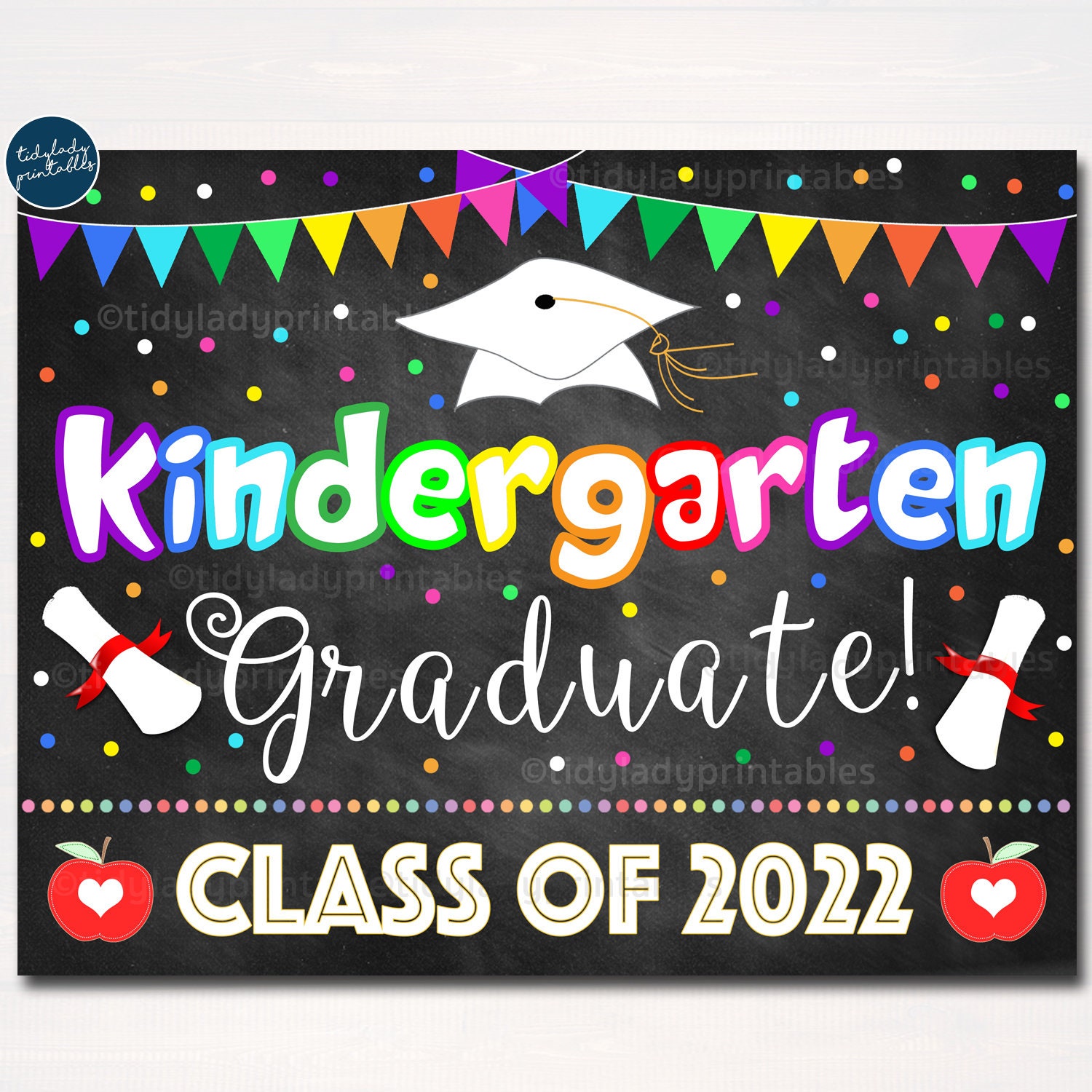 kindergarten graduation photo prop end of school chalkboard etsy