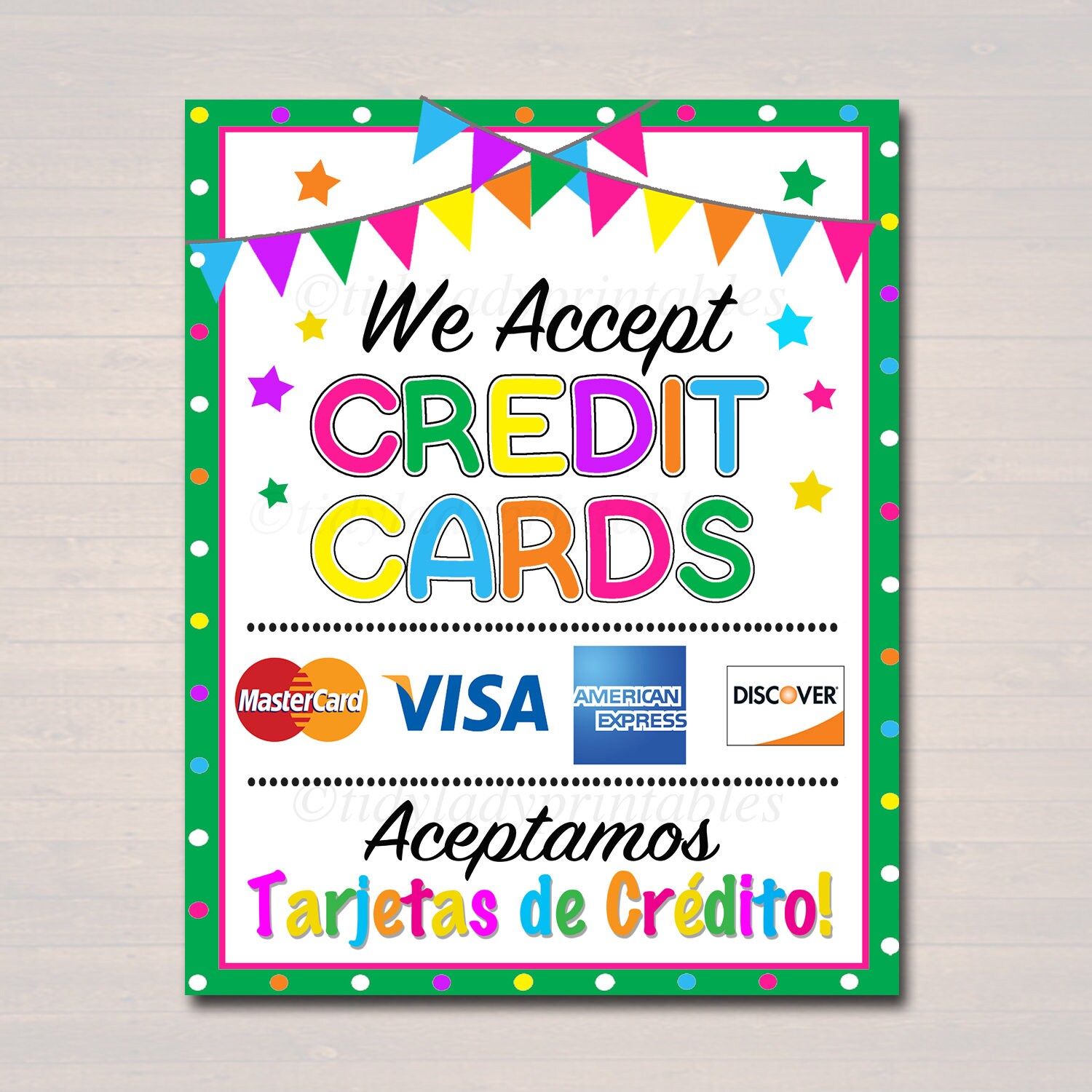 PRINTABLE Credit Card Sign Fundraising Booth Bake Sale | Etsy
