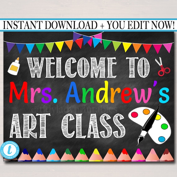 Art Teacher Classroom Door Sign Printable Classroom Decor Etsy