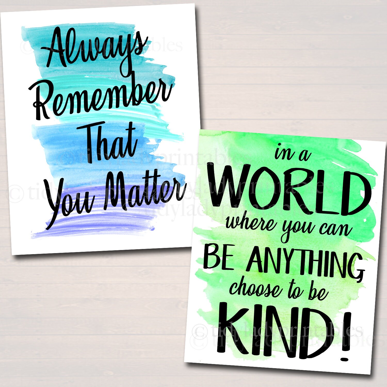 SET OF 12 Inspirational Watercolor Printable Posters School | Etsy
