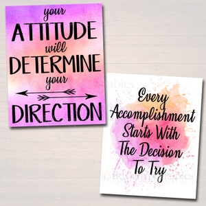 SET OF 12 Inspirational Watercolor Printable Posters, School Counselor ...