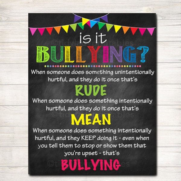 Anti Bully Poster, Classroom Decor, Counselor Office Decor Poster, Educatieve Classroom Decorations Bully Prevention Poster, Counselor Gift