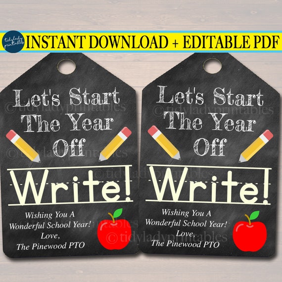 Editable let s start the year off write tags first day of new school