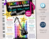 EDITABLE Nacho Average Teacher Appreciation Week Itinerary Poster ...