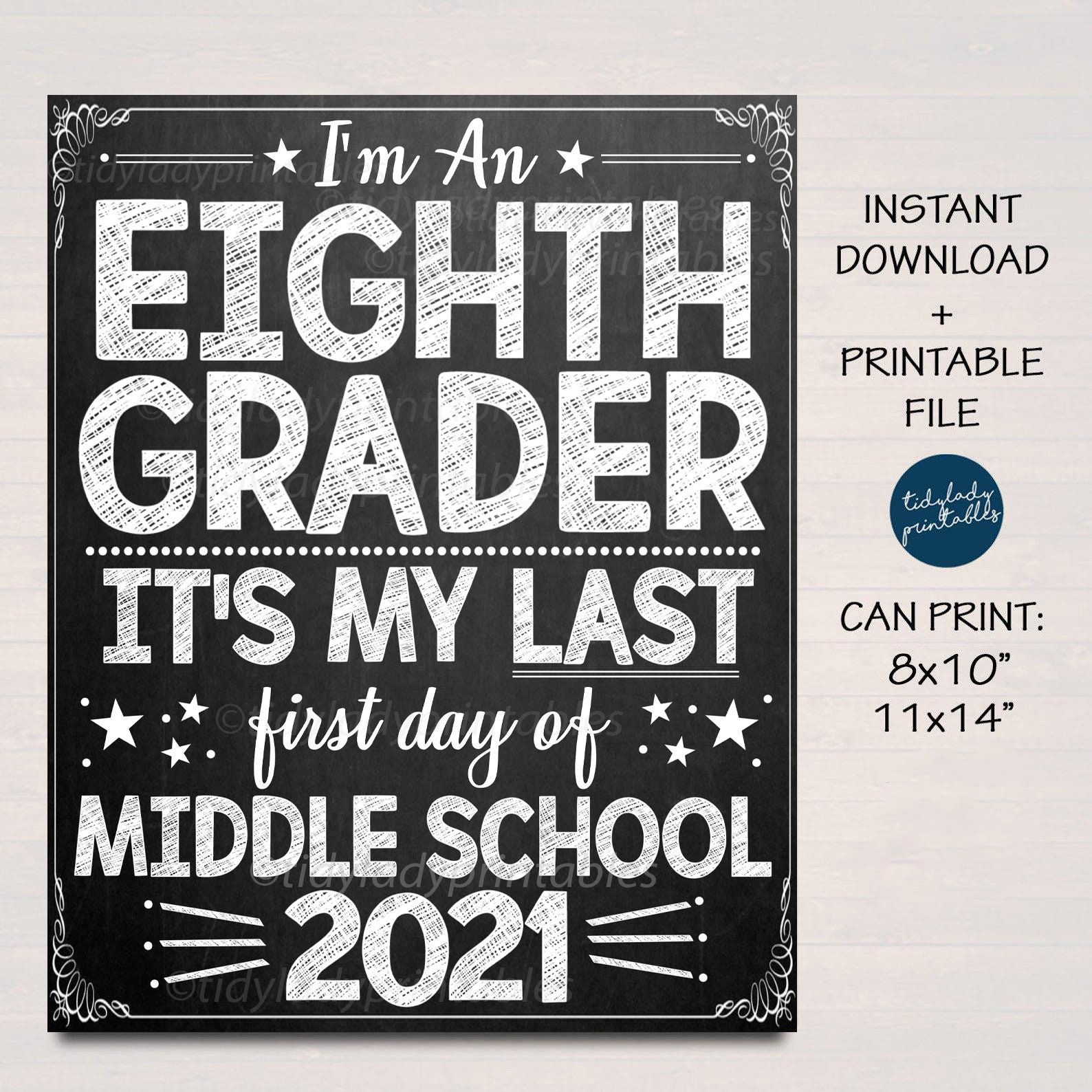 First Day Of 8th Grade Sign First Day Of Eighth Grade Sign Etsy