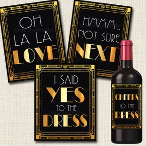Say Yes To The Dress Signs, Yes to the Dress Paddle Game, INSTANT DOWNLOAD Bridal Game, Wedding Dress Sign Bridal Dress Shopping Bride to Be