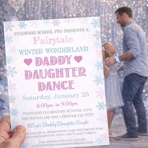 Winter Wonderland Daddy Daughter Dance Flyer: Editable School Event (Instant Download)