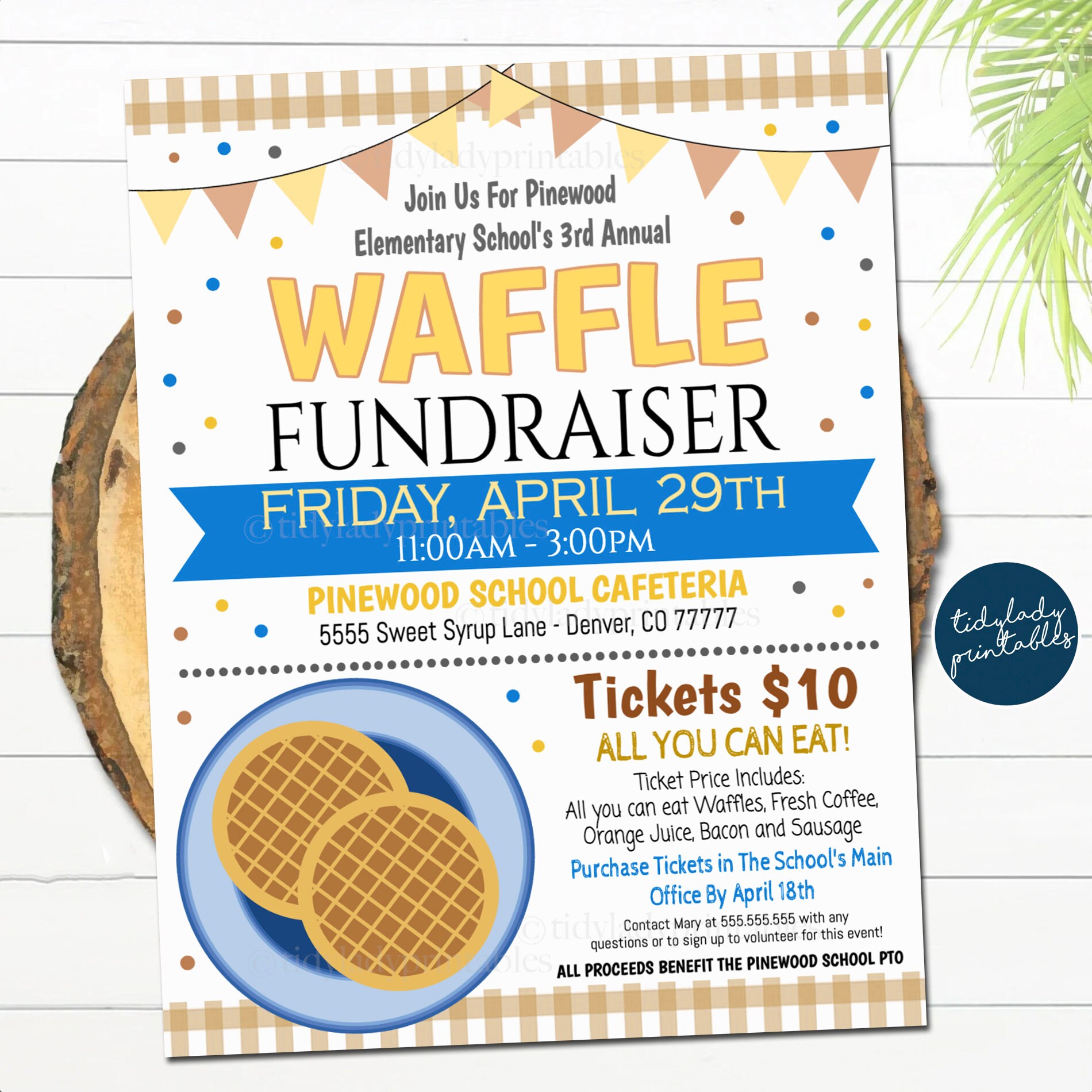 Waffle Flyer.pdf Waffle Fundraiser Flyer: Church, School, Community Event (EDITABLE ...