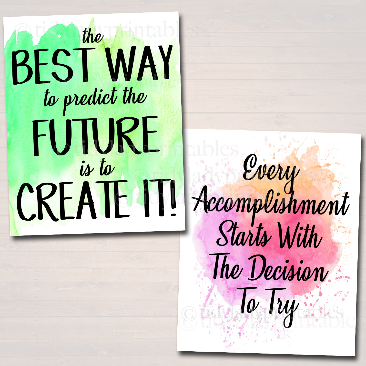 SET OF 12 Inspirational Watercolor Printable Posters School | Etsy