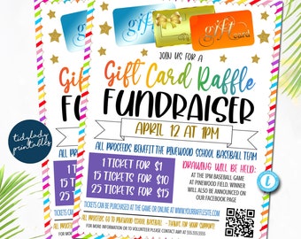 Split Tickets Raffle Editable 50/50 Raffle Ticket Fundraiser Flyer, Split the Pot Raffle ...