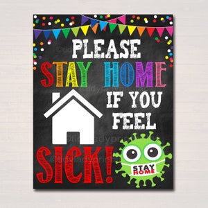 School Health Safety Poster, Health Clinic Nurse, Classroom Teacher Guideline Rules, Stay Home if You Feel Sick, Printable INSTANT DOWNLOAD