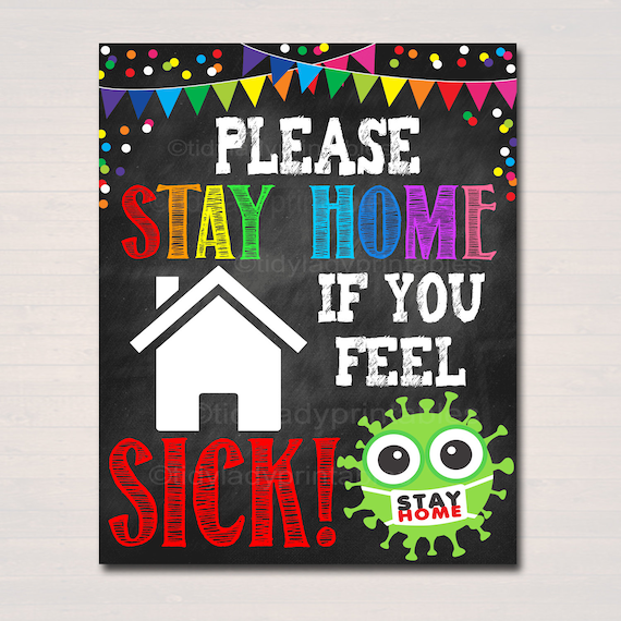 School Health Safety Poster, Health Clinic Nurse, Classroom Teacher Guideline Rules, Stay Home if You Feel Sick, Printable INSTANT DOWNLOAD Il_570xn
