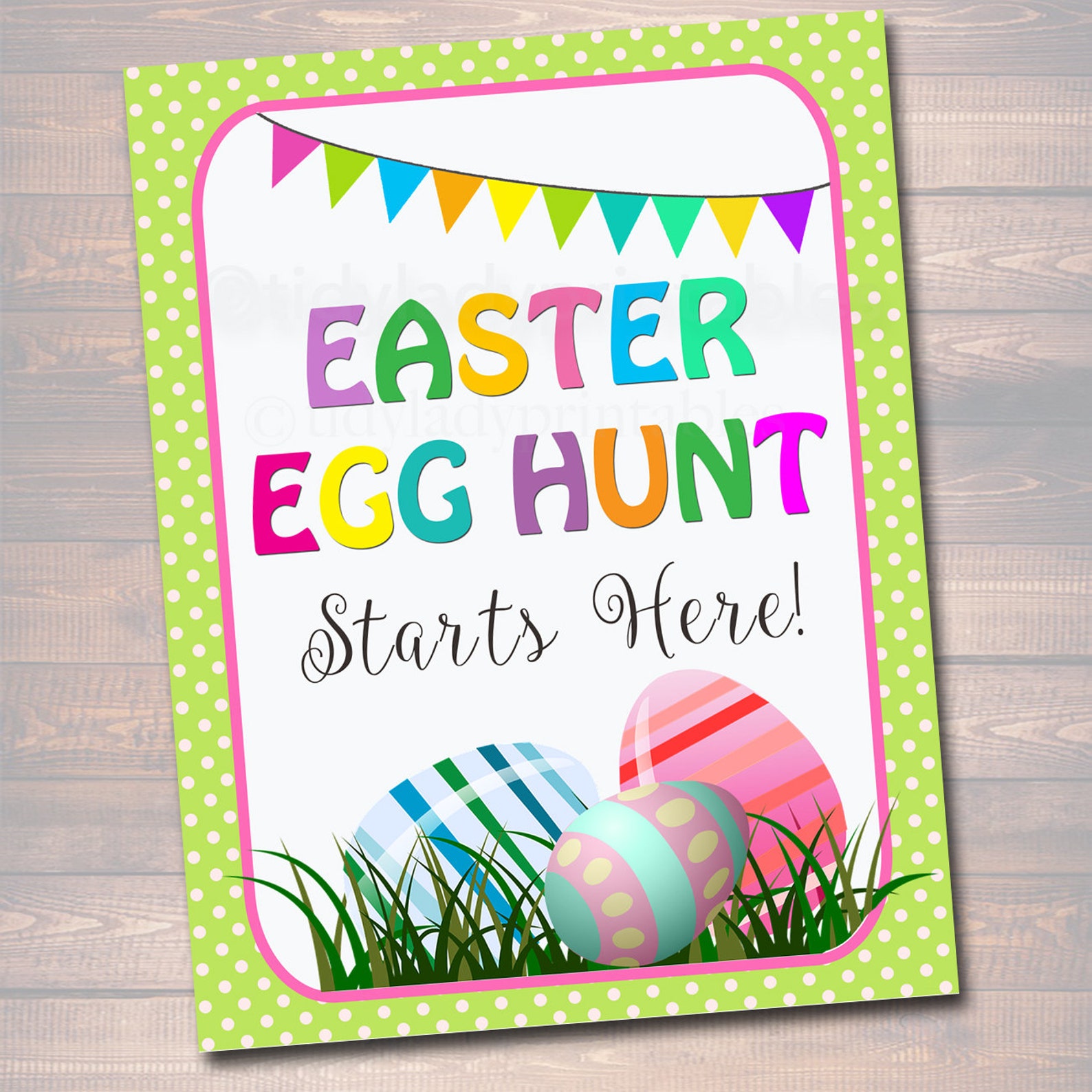 Easter Egg Hunt Sign Kit Printable Egg Hunt Arrows Easter | Etsy