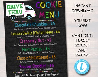 EDITABLE Cookie Booth Sign Digital File Troop Leader Cookie - Etsy
