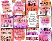 SET OF 12 Inspirational Watercolor Printable Posters, School Counselor Teacher Social Worker Classroom Pink Office Decor Kindness You Matter Il_170x135