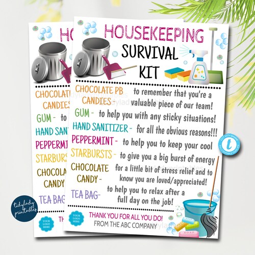 Printable/editable Housekeeping Appreciation Week Thank You Etsy