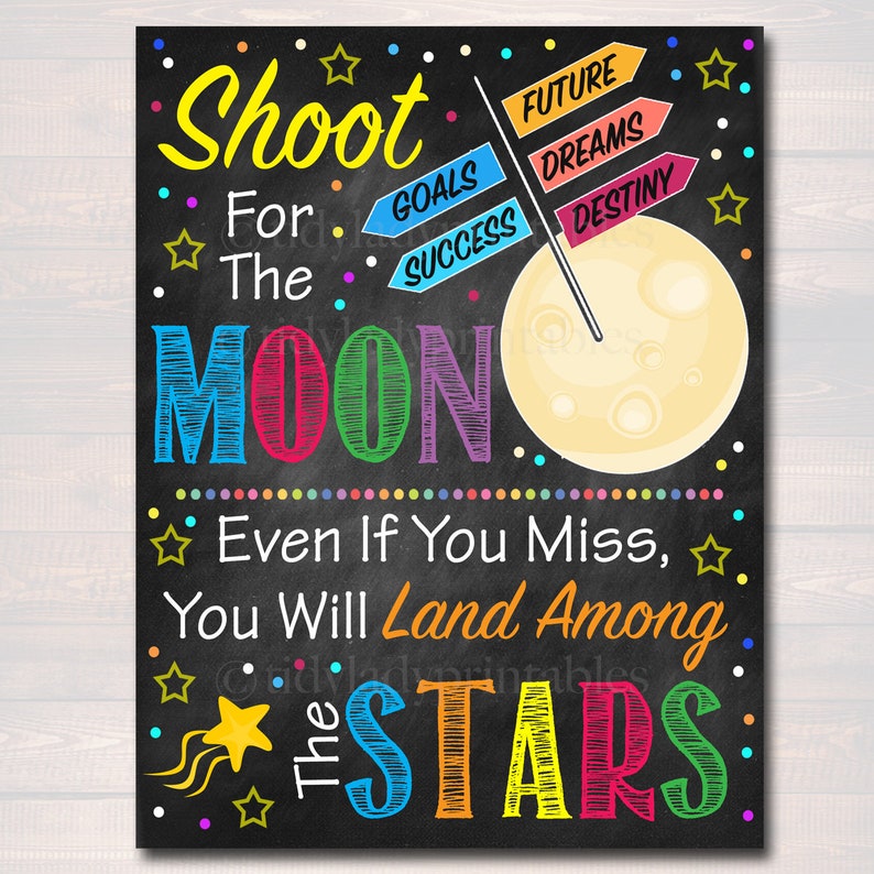 Shoot For The Moon Land Among The Stars School Counselor Etsy