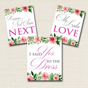 Yes To The Dress Signs, Yes to the Dress Paddle Game, INSTANT DOWNLOAD, Bridal Game, Wedding Dress Sign, Bridal Dress Shopping, Bride to Be