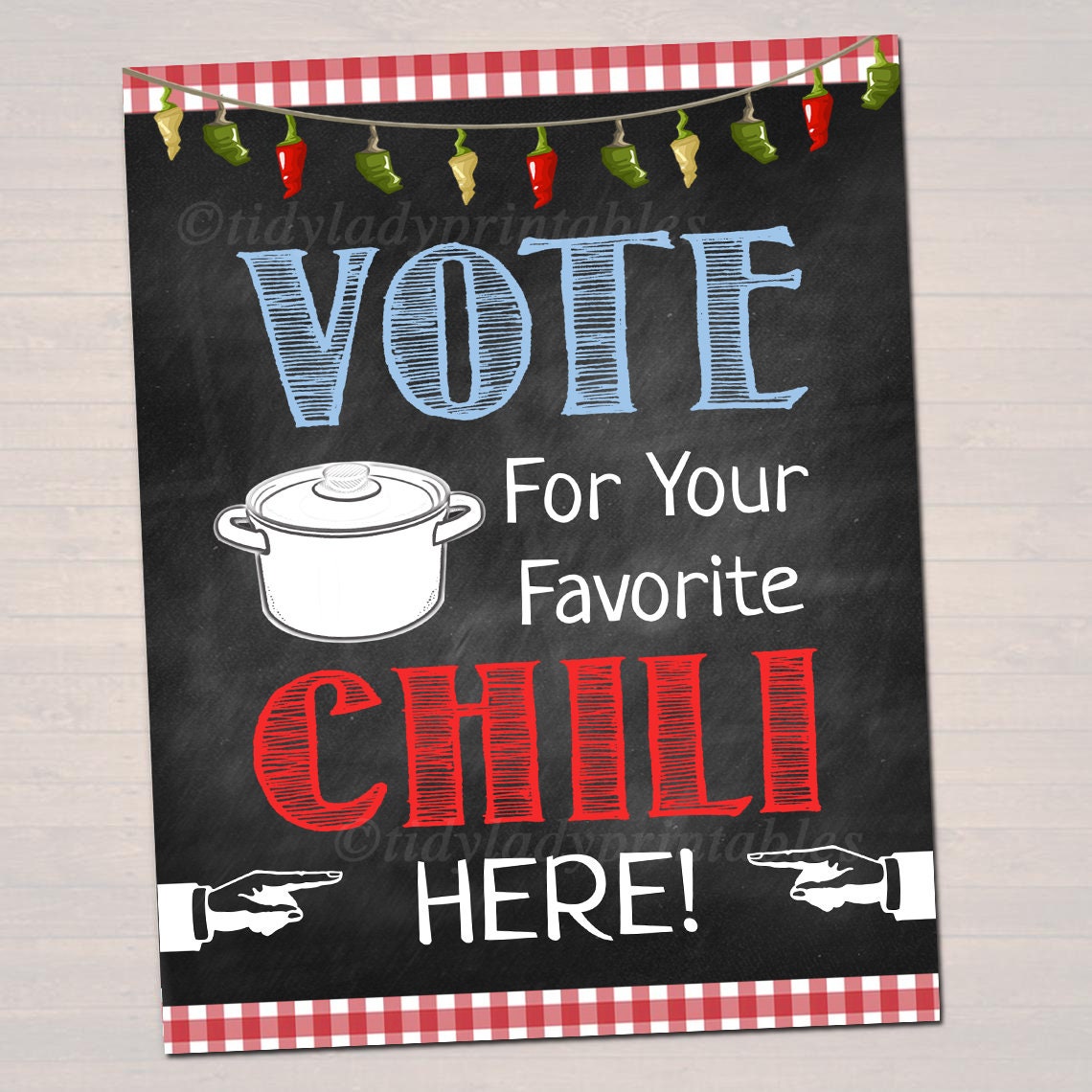 EDITABLE Chili Cookoff Voting Party Signs Picnic Decor BBQ Etsy