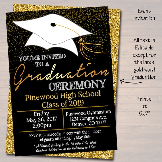 Graduation Announcement Party Invitation High School Graduation Program