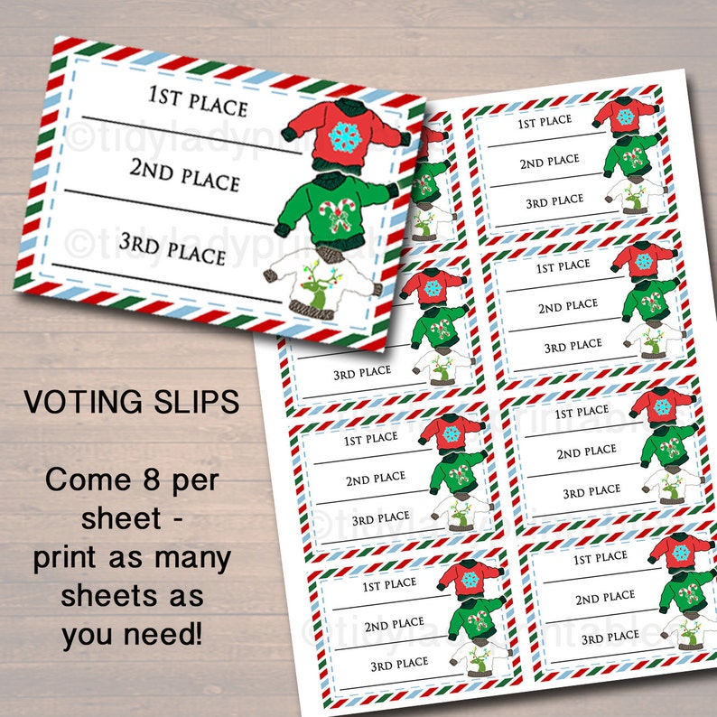 EDITABLE Ugly Sweater Party Awards Holiday Award Labels | Etsy