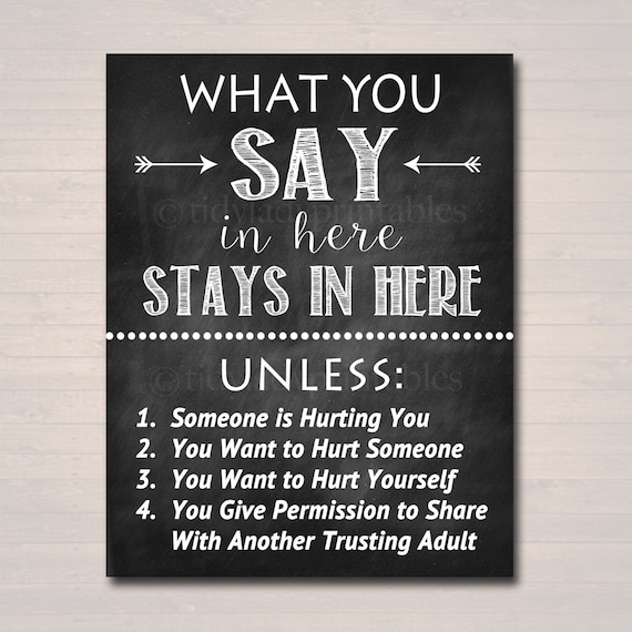Counseling Office Confidentiality Poster, Counselor Office Decor, Therapist Office, Social Worker Sign, Counselor Gift, What You Say in Here Il_570xn
