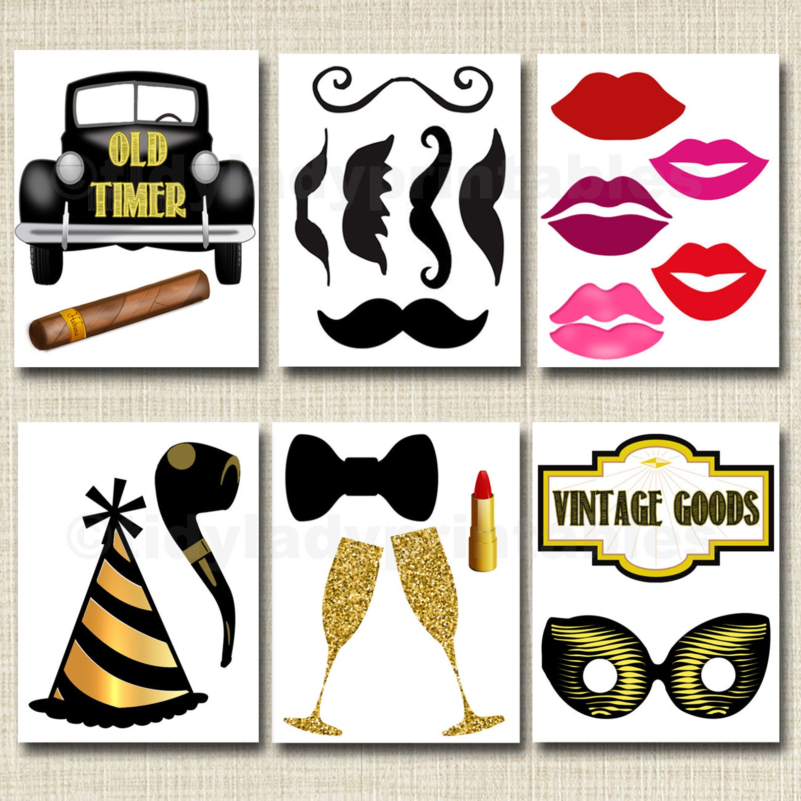 EDITABLE 80th Birthday Party Props Printable Photo Booth - Etsy