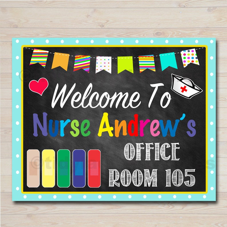 School Nurse Door Sign, Pediatric Nurse Door Sign, Back to School, Nurse Door Hanger, Nurse Office Decor, Nurse Art, Personalized Nurse Sign image 3