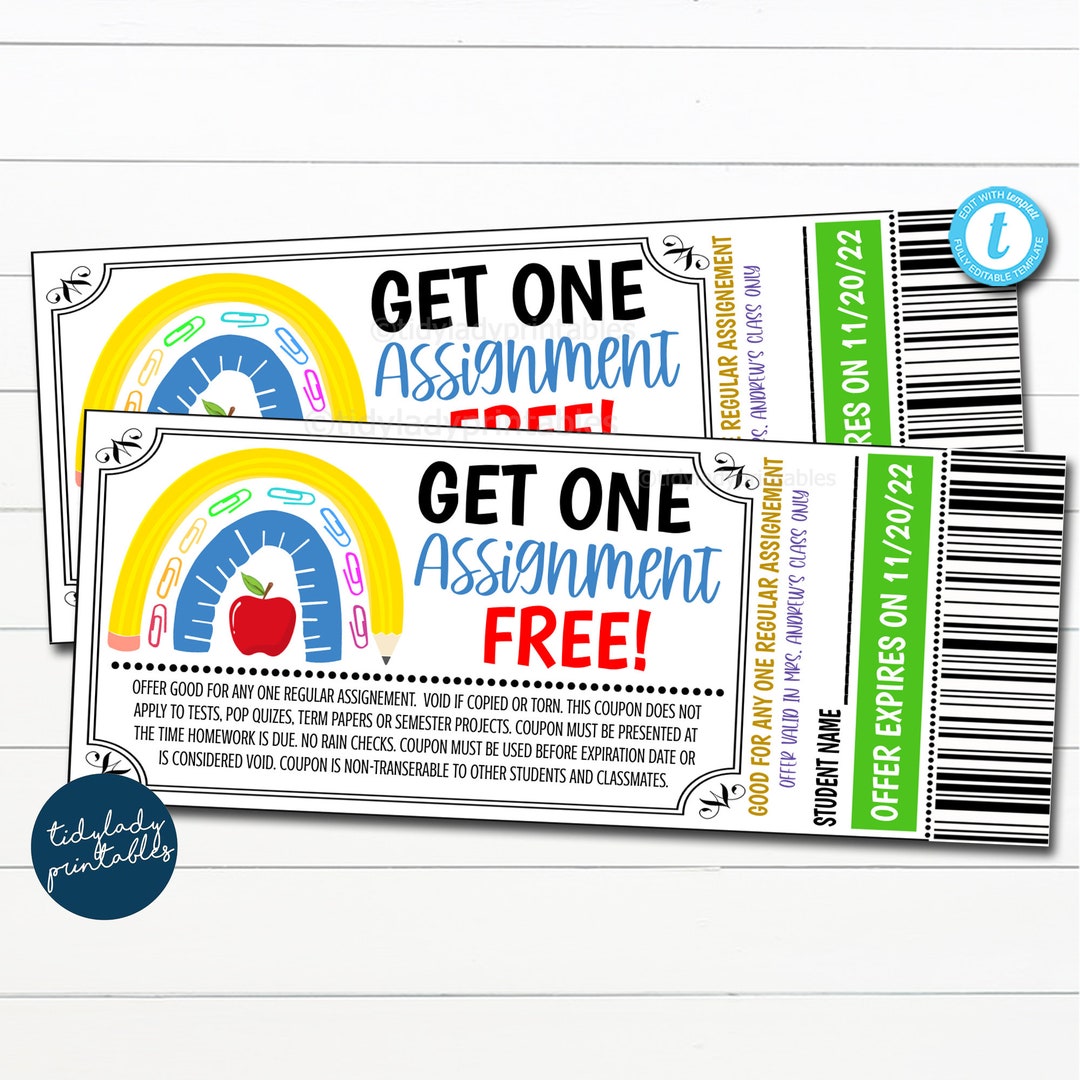 editable-kids-homework-coupon-kids-homework-pass-high-school-teacher-back-to-school-student-classroom-management-idea-editable-template-etsy