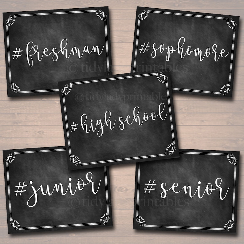 PRINTABLE Hashtag High School First Day School Class Year Etsy UK