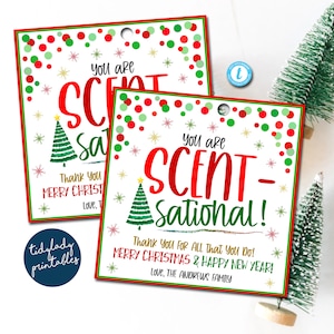 Etiqueta de regalo de Navidad Eres aromático, empleado voluntario enfermera personal maestro escuela pto pta Apreciación navideña gracias, EDITABLE