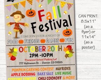 Editable Fall Festival Flyer: Halloween Harvest Party (Digital Download)