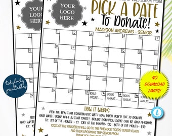 EDITABLE Prom Pick a Date to Donate Printable, Senior Class Fundraiser,  High School Dance, Senior Trip Editable Calendar, Digital Template - Etsy  Israel