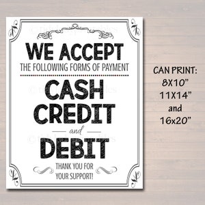 AFDRUKBAAR creditcardbord, fondsenwervingsstand, bakverkoop, cookiestandbord we accepteren creditcards cookiebanner, ambachtelijke verkoopstandposter