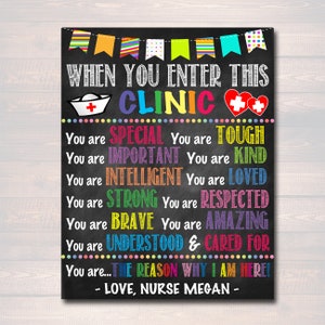 Personalized Printable School Health Office Poster Pediatric Clinic Decor Printable When you Enter This Clinic Sign Custom School Nurse Gift