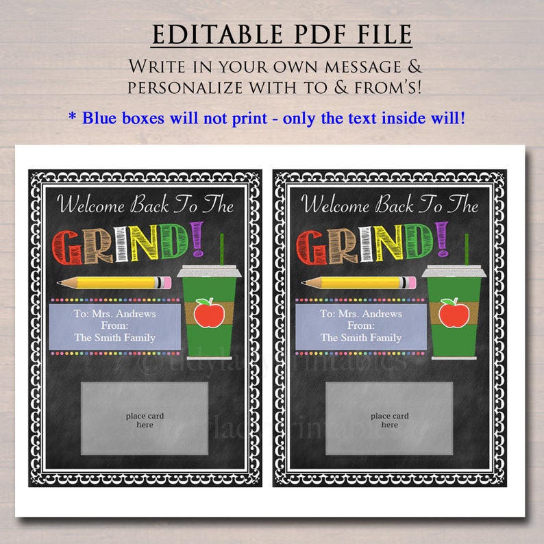 EDITABLE Coffee Card Holder Thanks a Latte Gift Card ...