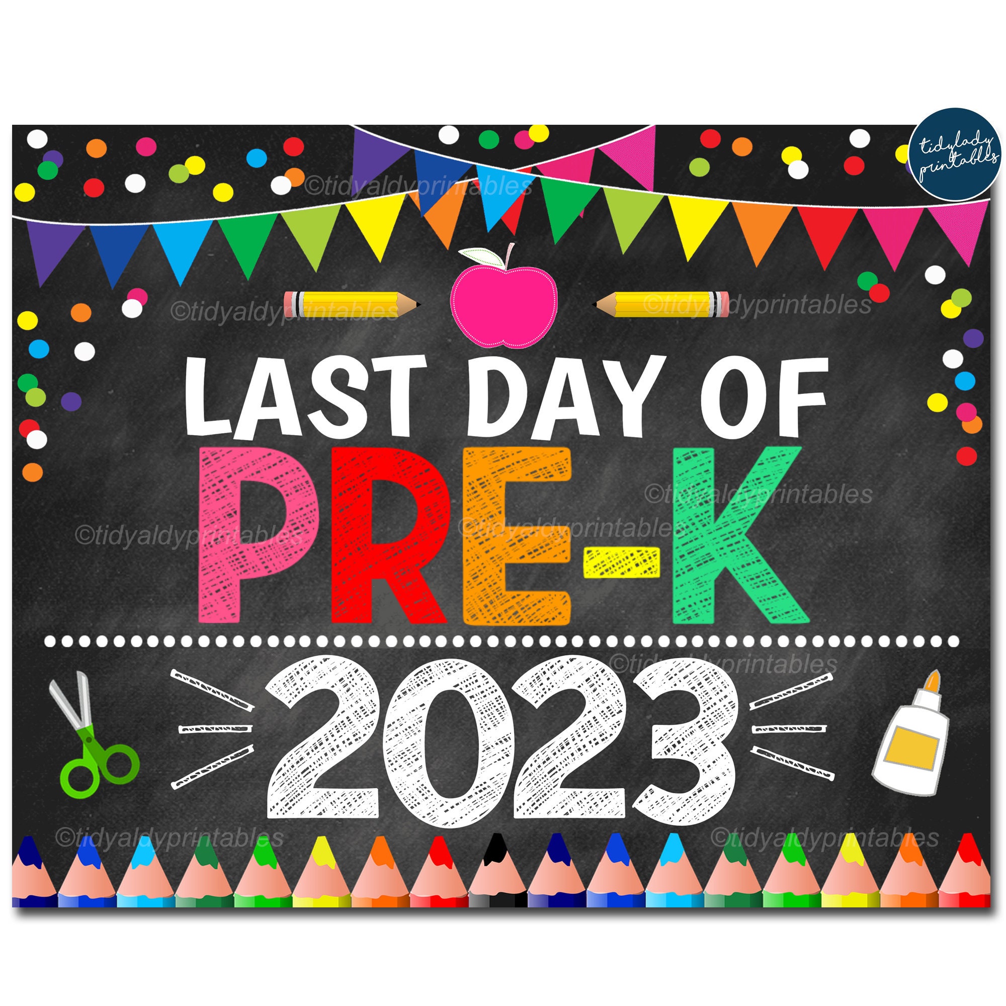 Last Day of PREK 2023 Printable End of School Chalkboard Etsy Australia