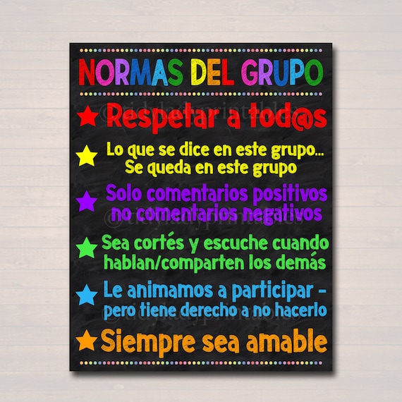Spanish Counseling Group Rules Confidentiality Poster Counselor Office