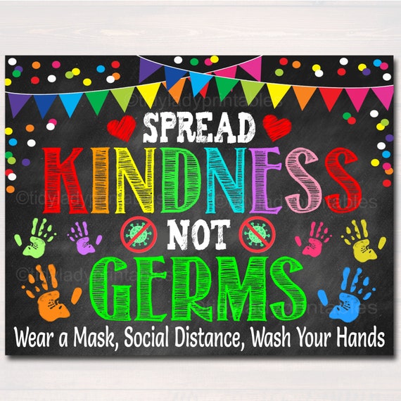 Spread Kindness Not Germs, Health Room Nurse Office, School Health Safety Poster, Health Clinic Wall Art, Classroom Decor, INSTANT DOWNLOAD Il_570xn