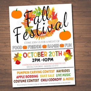 Editable Fall Festival Flyer: Harvest Halloween Event (Digital Download)