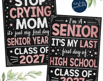 Senior Year Photo Prop Sign: Class of 2025, First Day (Digital Download)