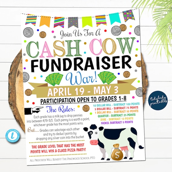 Cash Cow Fundraiser Flyer Printable - Etsy