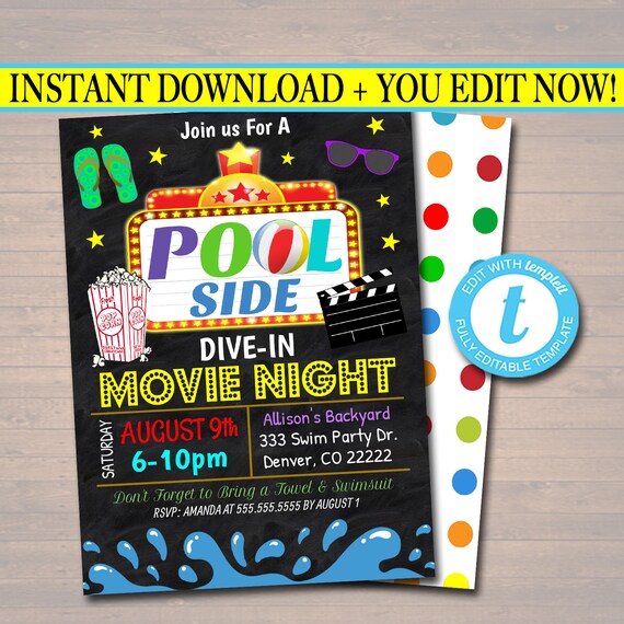 Teacher Classroom Party Bash Printable Digital Invite Backyard bbq Party Back to School Party EDITABLE End of School Party Invitation