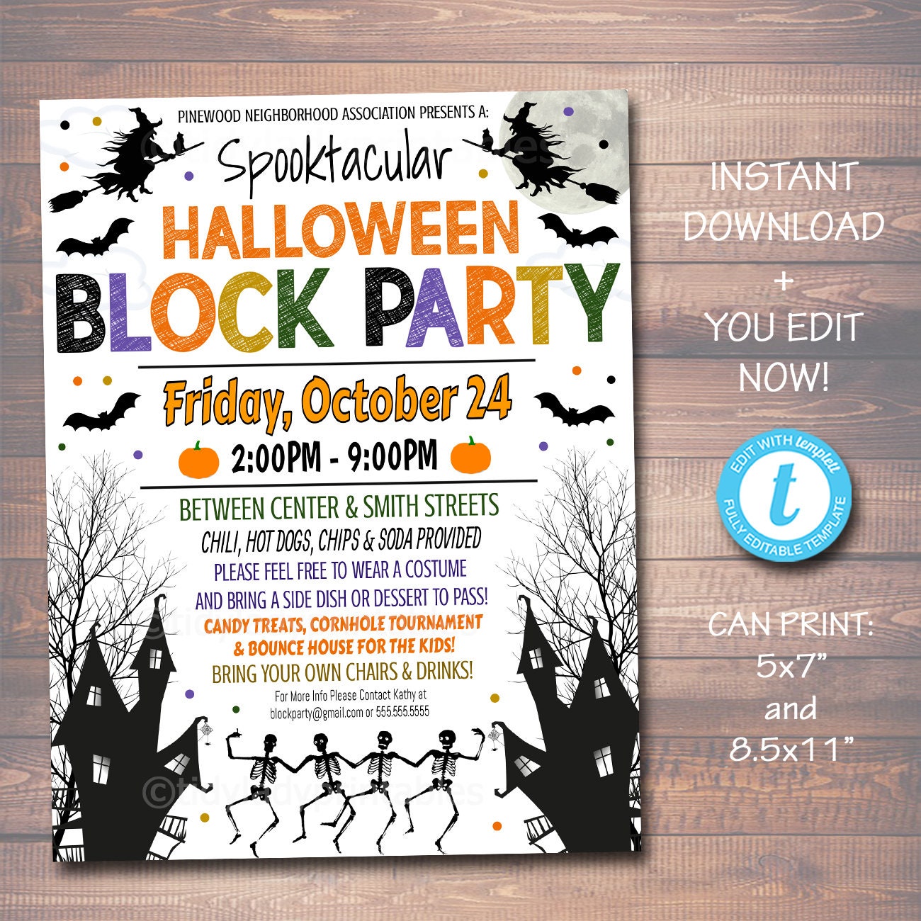 Halloween Block Party Festival Harvest Invite Flyer Editable Etsy UK