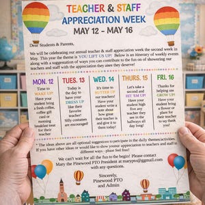 Editable Up Theme Teacher Appreciation Week Newsletter, student family take home sheet (Digital Download)
