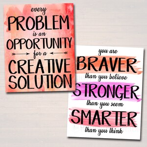 SET OF 12 Inspirational Watercolor Printable Posters, School Counselor ...