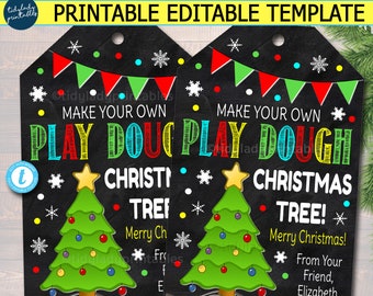 Make Your Own Play Dough Christmas Tree Gift Tags Printable ...